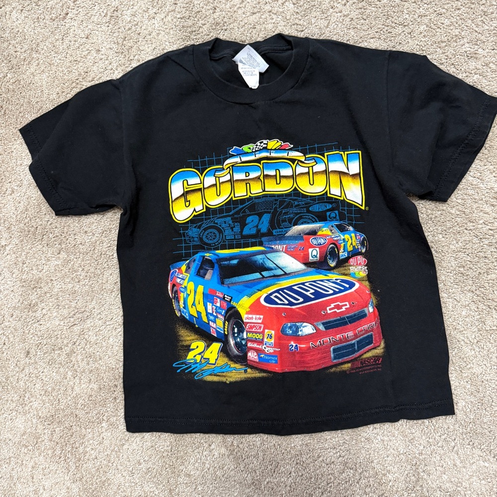 VTG Jeff Gordon Shirt ‘98 Black NASCAR Racing 24 Dupont Monte Carlo Kids 10/12
